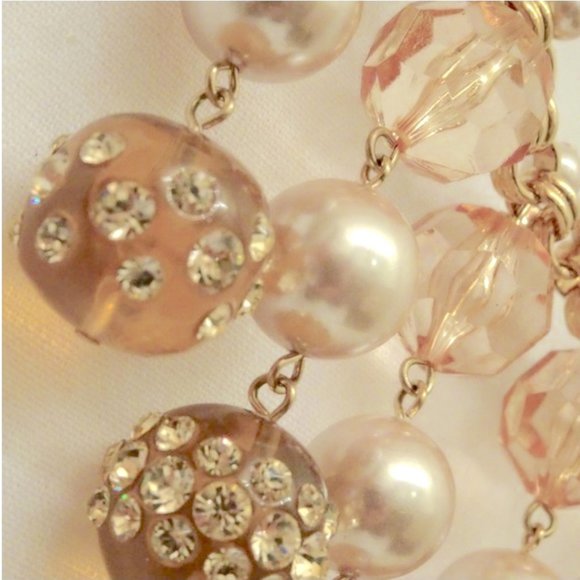 KATE SPADE Massive Runway Crystal Ball Pearl Drippy Fringe Necklace Bib Collar - Picture 3 of 4